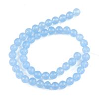blauer Chalzedon Perle, rund, poliert, DIY & verschiedene Größen vorhanden, blau, verkauft von Strang