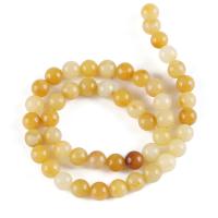 Perles en jade, jaune de jade, Rond, poli, DIY & normes différentes pour le choix, Jaune, Vendu par brin