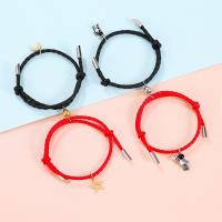 Couple Bracelet and Bangle Zinc Alloy with PU Leather 2 pieces & Adjustable & fashion jewelry & Unisex 14-26CM   3MM Sold By Set