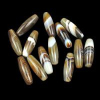 Natürliche Streifen Achat Perlen, Modeschmuck & DIY, kaffeefarbene Camouflage, 10x30mmu301010pcsu3011, verkauft von Strang