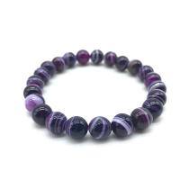 Agate Jewelry Bracelet, Lace Agate, Round, fashion jewelry & DIY & different size for choice, purple,  18cm, Sold By Strand