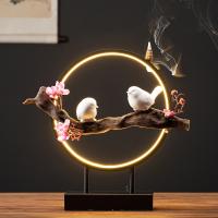 Backflow Incense Burner, Porcelain, plated, for home and office & durable & with LED light & different styles for choice, more colors for choice, Sold By PC