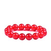 Gemstone Bracelets Carnelian Round fashion jewelry & Unisex red 18cm Sold By Strand