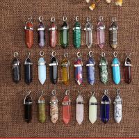 Gemstone Vedhæng Smykker, Natursten, forgyldt, mode smykker & for kvinde, flere farver til valg, 8x32mm, Solgt af PC