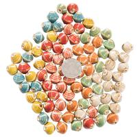 Perles bijoux en porcelaine, abaque, Placage, DIY, plus de couleurs à choisir, 14x15mm, Trou:Environ 3mm, 100PC/lot, Vendu par lot