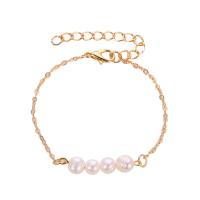Brass Bracelet & Bangle with Plastic Pearl fashion jewelry Sold By Strand