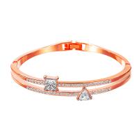 Zinc Alloy Bangle plated fashion jewelry & with rhinestone Sold By PC