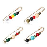 Tibetan Style Brooches, with Natural Stone, fashion jewelry, more colors for choice, Sold By PC