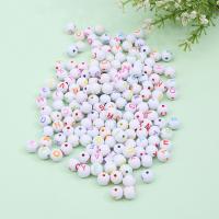 Alphabet Acrylic Beads, Round, DIY & enamel, more colors for choice, 8mm, Sold By Bag