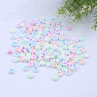 Alphabet Acrylic Beads, Flat Round, stoving varnish, DIY & different size for choice, more colors for choice, Sold By Bag