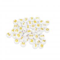 Alphabet Acrylic Beads, Round, DIY, more colors for choice, 6x10x14mm, Sold By Bag