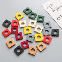 Wood Pendants,  Square, stoving varnish, DIY, more colors for choice, 24mm, 10PCs/Bag, Sold By Bag