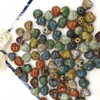 Porcelain Jewelry Beads, Heart, glazed, DIY, more colors for choice, 13x11mm, Sold By PC