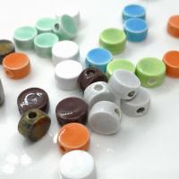 Porcelain Jewelry Beads, Flat Round, glazed, DIY, more colors for choice, 8mm, Sold By PC