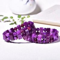 Bracelets de pierres précieuses, Charoïte, Rond, bijoux de mode & unisexe, violet, 5x13mm, Vendu par Environ 19 cm brin