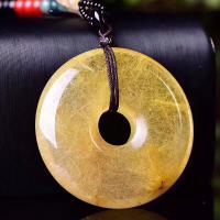 Quartz Gemstone Pendants Rutilated Quartz Donut fashion jewelry & DIY & Unisex yellow Sold By PC