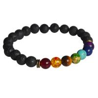 Gemstone Bracelets Agate with Lava fashion jewelry & Unisex Sold By Strand