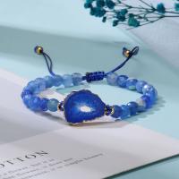 Agate Jewelry Bracelet, with Resin & Stainless Steel, plated, Adjustable & fashion jewelry & DIY, more colors for choice, 180x6x19mm, Sold By Strand