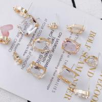 Crystal Earring Stud Component, stoving varnish, fashion jewelry & DIY & different styles for choice, Crystal CAL, Sold By PC