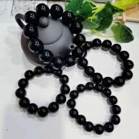 Gemstone Bracelets Obsidian plated fashion jewelry & Unisex black 180mm Sold By Strand