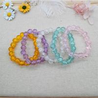 Quartz Bracelets, Crackle Quartz, plated, fashion jewelry & elastic, multi-colored, 180x10mm, Sold By Strand