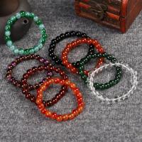 Bracelet de perles de verre, Des billes de verre, Placage, bijoux de mode & élastique, plus de couleurs à choisir, 180x10mm, Vendu par brin