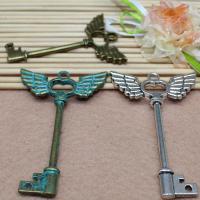 Tibetan Style Key Pendants, plated, fashion jewelry & DIY, more colors for choice, 59x41mm, Sold By PC