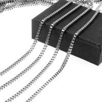 Stainless Steel Box Chain, electrolyzation, machine polishing, 3x3x3mm, Approx 50/Strand, Sold By Strand