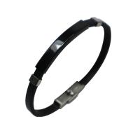 Silicone Bracelets Stainless Steel plated fashion jewelry & Unisex Length 8.26 Inch Sold By Lot