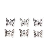 Tibetan Style Pendants, Butterfly, silver color plated, DIY, silver color, nickel, lead & cadmium free, 14x14mm, 50PCs/Bag, Sold By Bag