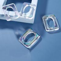 Acrylic Linking Ring, AB color plated, DIY, 30x40mm, 100PCs/Bag, Sold By Bag