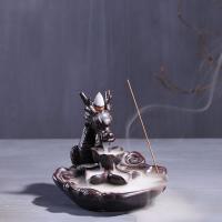 Backflow Incense Burner, Porcelain, plated, for home and office & durable, 145x135x140mm, Sold By PC
