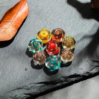 Gold Sand Χάντρες Lampwork, Γυάλινα, επιχρυσωμένο, κοσμήματα μόδας & DIY, περισσότερα χρώματα για την επιλογή, 13x9mm, Sold Με PC