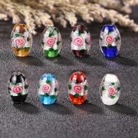 Silver Foil Lampwork Beads, plated, fashion jewelry & DIY, more colors for choice, 11x16mm, Sold By PC