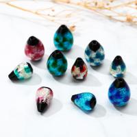 Silver Foil Lampwork Beads Teardrop plated fashion jewelry & DIY Sold By PC