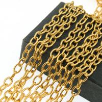 Stainless Steel Oval Chain gold color plated Approx Sold By Yard