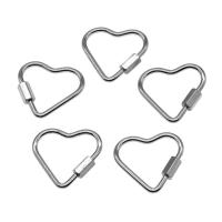 Stainless Steel Jewelry Clasp, Heart, silver color plated, machine polishing, 20x24x1mm, Sold By PC