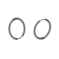 Stainless Steel Hoop Earring Donut silver color plated machine polishing Sold By PC