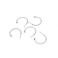 Stainless Steel Stud Earrings silver color plated Sold By PC