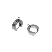 Stainless Steel Huggie Hoop Earring Finding, silver color plated, 17x13x4mm, Sold By PC