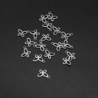 Stainless Steel Extender Chain Drop, Butterfly, silver color plated, 8x10x1mm, Approx 1000PCs/Bag, Sold By Bag