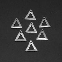 Colgantes de Acero Inoxidable, Triángulo, chapado en color de plata, 10x9x1mm, Vendido por UD