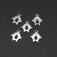 Stainless Steel Pendants, silver color plated, 12x10x1mm, Approx 1000PCs/Bag, Sold By Bag