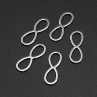 Нержавеющая сталь Связывание кольцо, нержавеющая сталь, цифра 8, плакирован серебром, 16x6x1mm, продается PC