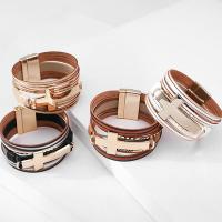 PU Leather Cord Bracelets Cross Sold Per 19.8-2.6 cm Strand