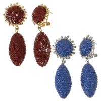 Rhinestone Earring Rhinestone Clay Pave with Zinc Alloy for woman 54mm Sold By Pair