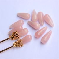 quartz rose Perle de demi-trou, poli, DIY, rose, 10*25mm, Vendu par PC