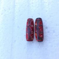 Φυσικό χάντρες Agate Θιβέτ Dzi, DIY, κόκκινος, 30mm, 5PCs/τσάντα, Sold Με τσάντα