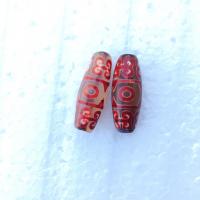Natural Tibetan Agate Dzi Beads, anoint, DIY, red, 30mm, 5PCs/Bag, Sold By Bag