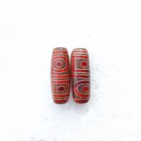 Natural Tibetan Agate Dzi Beads, DIY, red, 30mm, 5PCs/Bag, Sold By Bag